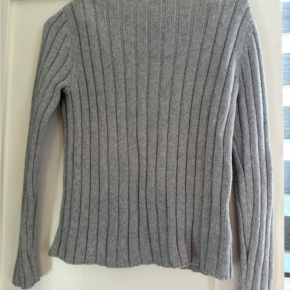 Ann Taylor Light Gray Ribbed Sweater - Picture 2 of 4
